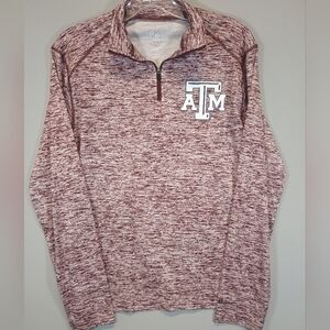 Texas A&M Aggies Quarter Zip Pullover Mens Small Maroon Performance Badger Sport